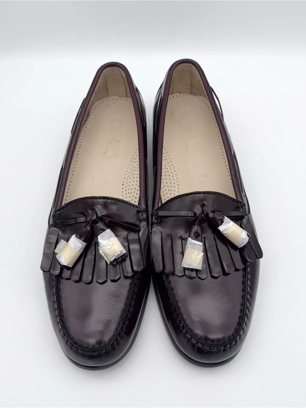 Cole Haan Pinch Tassel Loafers Burgundy Leather Men 9.5 D Dress Shoes NWOB